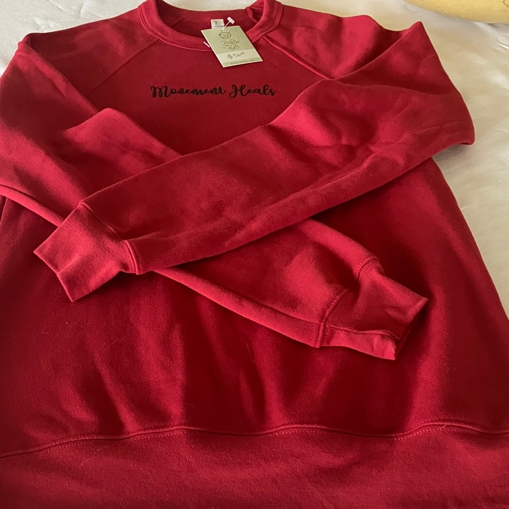 Bella Canvas Red Crewneck Pilates Sweat Shirt - Picture 2 of 7